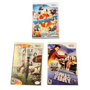Nintendo Wii Games Bundle Wipeout Alice In Wonderland & Balls Of Fury